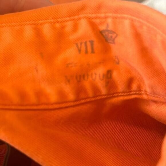 VTG Polo Ralph Lauren Shirt Mens Small Orange Type 1 Military Utility Button Up - Picture 7 of 9